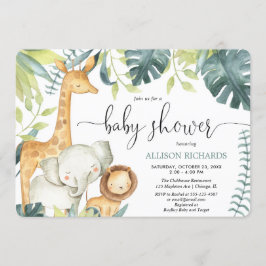 Geschlechtsneutrale Safari-Dschungeltiere Einladung