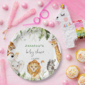 Geschlechtsneutrale Safari-Tiere Baby-Duschnapkins Pappteller (Party)