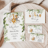 Geschlechtsneutrale Safari-Tiere Babydusche Einladung