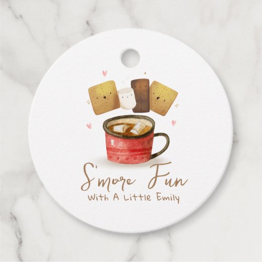 Geschlechtsneutrale S'more Fun Fall Babydusche Geschenkanhänger (Vorderseite)