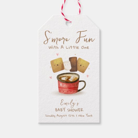 Geschlechtsneutrale S'more Fun Fall Babydusche Geschenkanhänger (Vorderseite)