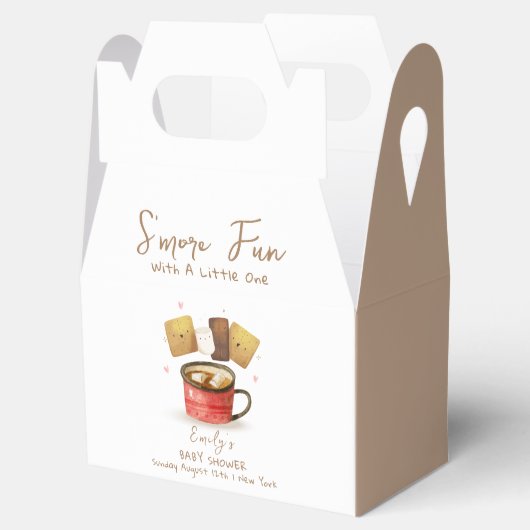 Geschlechtsneutrale S'more Fun Fall Babydusche Geschenkschachtel (Geöffnet)