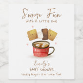 Geschlechtsneutrale S'more Fun Fall Babydusche Weinetikett (Einzelnes Label)