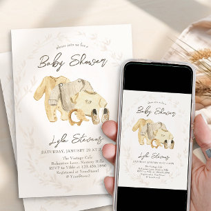 Geschlechtsneutrale süße Babykleidung Baby Shower Einladung