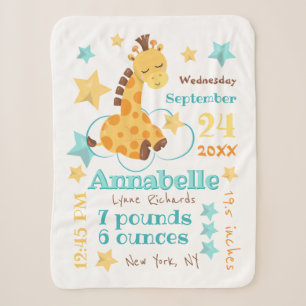 Geschlechtsneutrale süße Giraffe Sterne Baby Gebur Sherpadecke