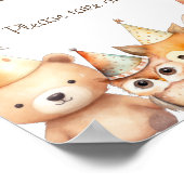 Geschlechtsneutrale Tiere Baby-Dusche bevorzugt Poster (Ecke)