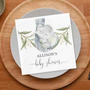 Geschlechtsneutrale Wasserfarbe des Babyelefons Serviette