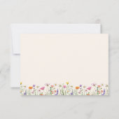Geschlechtsneutrale Wildblume Boho Baby Shower Mitteilungskarte (Rückseite)