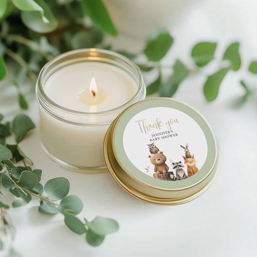 Geschlechtsneutrale Woodland Animals Kinderdusche  Runder Aufkleber