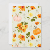 Geschlechtsneutraler Fall kleine Kürbisbrunnendusc Einladung (Rückseite)