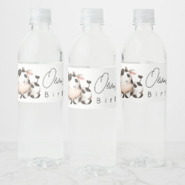 geschlechtsneutraler Geburtstag der Kuh Wasserflaschenetikett