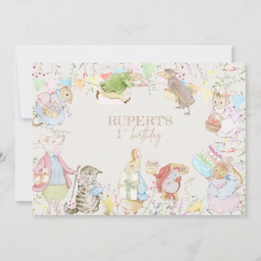 Geschlechtsneutraler Peter des Kaninchens erster G Einladung (Rückseite)