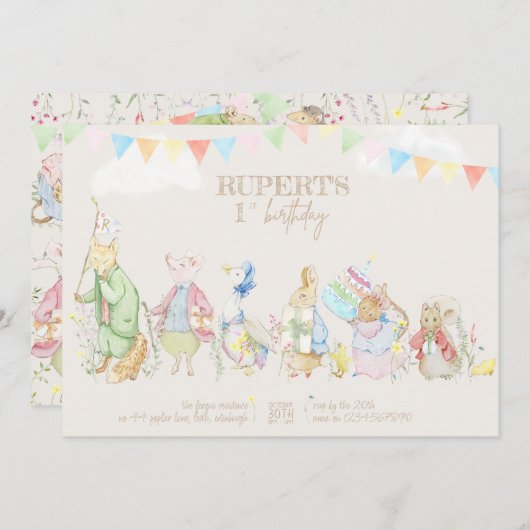 Geschlechtsneutraler Peter des Kaninchens erster G Einladung (Vorne/Hinten)