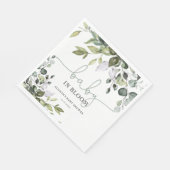 Geschlechtsneutrales Baby in Blütengrüne Babydusch Serviette (Ecke)