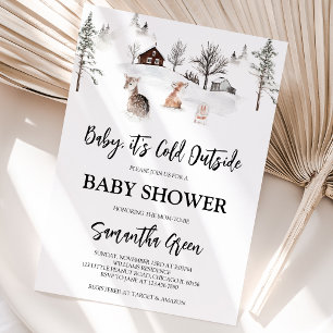 Geschlechtsneutrales Baby It's Cold Outside Babypa Einladung