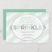 geschlechtsneutrales Babysprinkett einladen grünes Einladung (Vorne/Hinten)