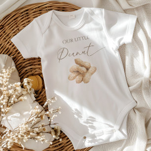 Geschlechtsneutrales Beige Gingham Erdnuss-Baby-Pa Baby Strampler