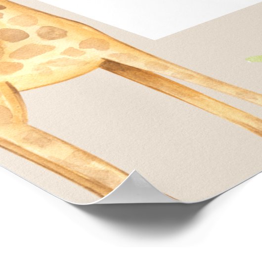 Geschlechtsneutrales Safari-Babydusche-Begrüßungsz Poster (Ecke)