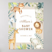 Geschlechtsneutrales Safari-Babydusche-Begrüßungsz Poster (Vorne)