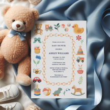 Geschlechtsneutrales Vintage-Spielzeug Baby Shower