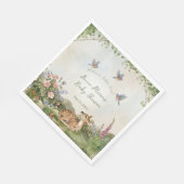 Geschlechtsneutrales Wald-Bogen- und Rehkind-Babys Serviette (Ecke)