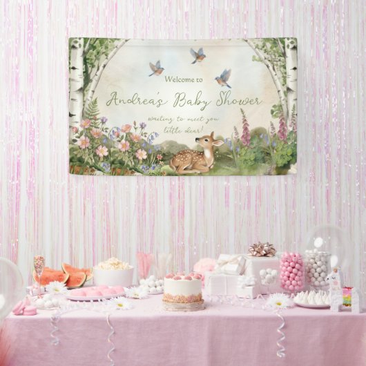 Geschlechtsneutrales Wald-Bogen- und Rehkind-Motto Banner (Party)