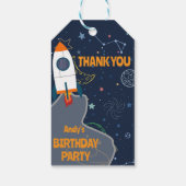 Geschlechtsneutrales Weltraum 1. Geburtstags Danke Geschenkanhänger (Rückseite)