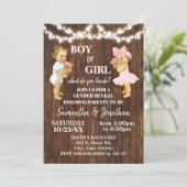 Geschlechtsoffenbarung Baby- oder Mädchendusche Einladung (Stehend Vorderseite)