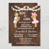 Geschlechtsoffenbarung Baby- oder Mädchendusche Einladung (Vorne/Hinten)