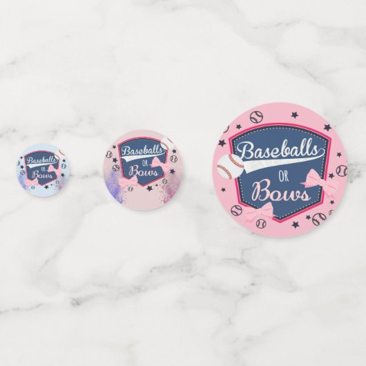 Geschlechtsoffenbarung Baseball oder Bögen Konfetti (Rückseiten)