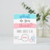 Geschlechtsoffenbarung (so als würde sie vortäusch postkarte (Stehend Vorderseite)