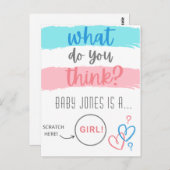 Geschlechtsoffenbarung (so als würde sie vortäusch postkarte (Vorne/Hinten)