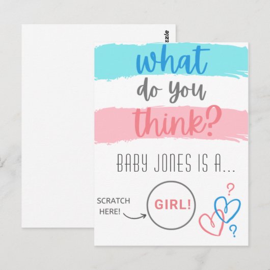 Geschlechtsoffenbarung (so als würde sie vortäusch postkarte (Vorne/Hinten)