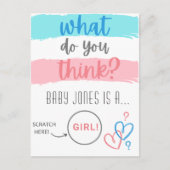 Geschlechtsoffenbarung (so als würde sie vortäusch postkarte (Vorderseite)