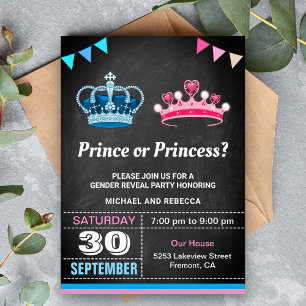 Geschlechtsoffenbarungsfeier für Prinz oder Prinze Einladung