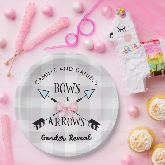 Geschlechtsoffensichtliche Bögen oder Pfeile Baby- Pappteller (Party)
