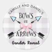 Geschlechtsoffensichtliche Bögen oder Pfeile Baby- Runder Aufkleber (Vorderseite)