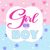 Geschlechtsoffensichtliche Mädchen oder Junge Aufkleber (Vorderseite)