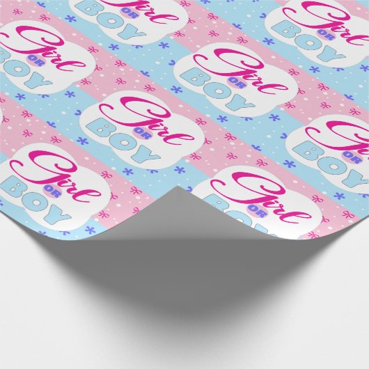 Geschlechtsoffensichtliche Mädchen oder Junge Geschenkpapier (Ecke)