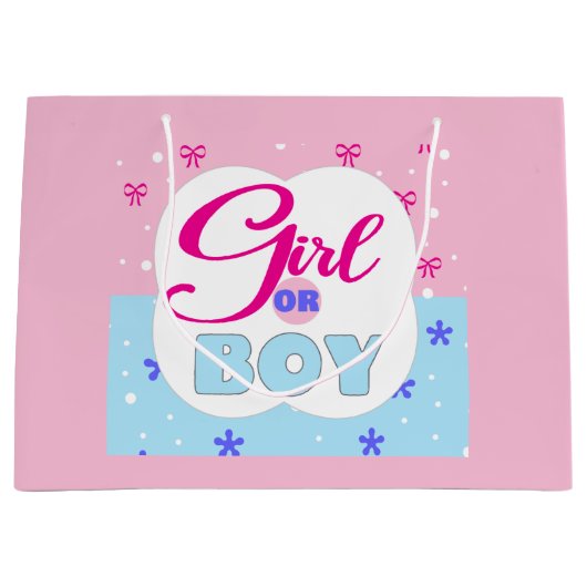 Geschlechtsoffensichtliche Mädchen oder Junge Große Geschenktüte (Vorderseite)