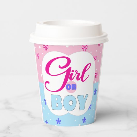 Geschlechtsoffensichtliche Mädchen oder Junge Pappbecher (Rückseite)