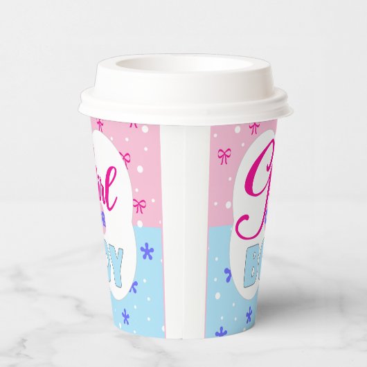 Geschlechtsoffensichtliche Mädchen oder Junge Pappbecher (Rechts)