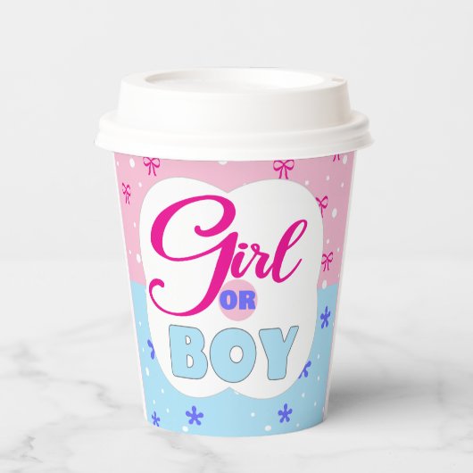 Geschlechtsoffensichtliche Mädchen oder Junge Pappbecher (Vorderseite)