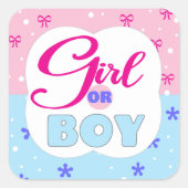 Geschlechtsoffensichtliche Mädchen oder Junge Quadratischer Aufkleber (Vorderseite)