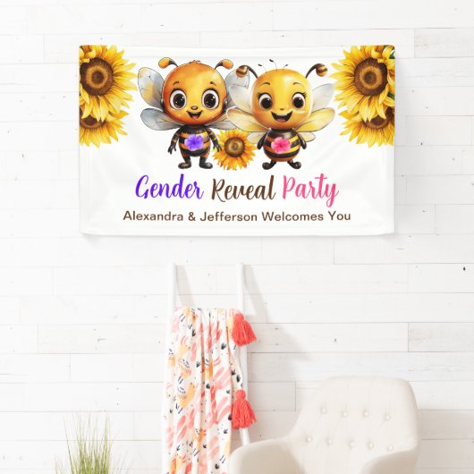 Geschlechtsoffensichtliches Party Er oder sie Baby Banner (Insitu)