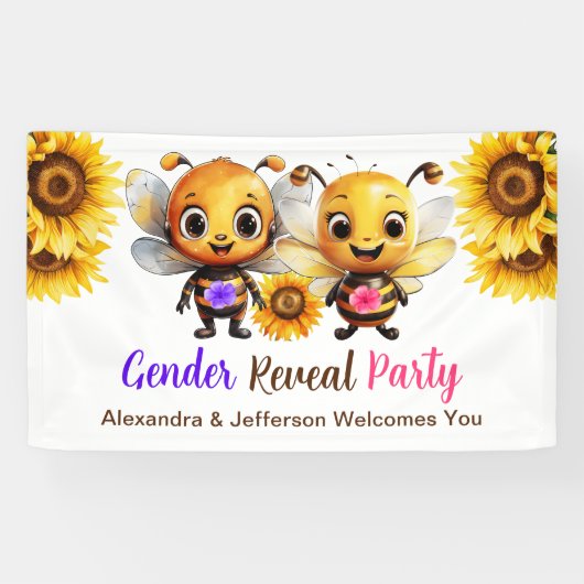 Geschlechtsoffensichtliches Party Er oder sie Baby Banner (Horizontal)