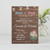 Geschlechtsoffensichtliches Party lädt Holz rustik Einladung (Stehend Vorderseite)