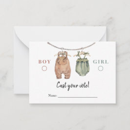 Geschlechtsspezifische Abstimmungskarte Boho Kleid Mitteilungskarte