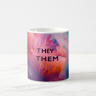 Geschlechtsspezifische Pronons sie/sie Digital Art Kaffeetasse