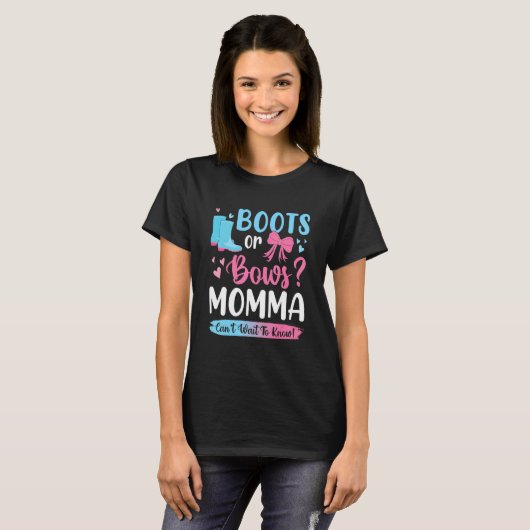 Geschlechtsspezifische Stiefel oder Bogen Momma Ma T-Shirt (Vorne ganz)